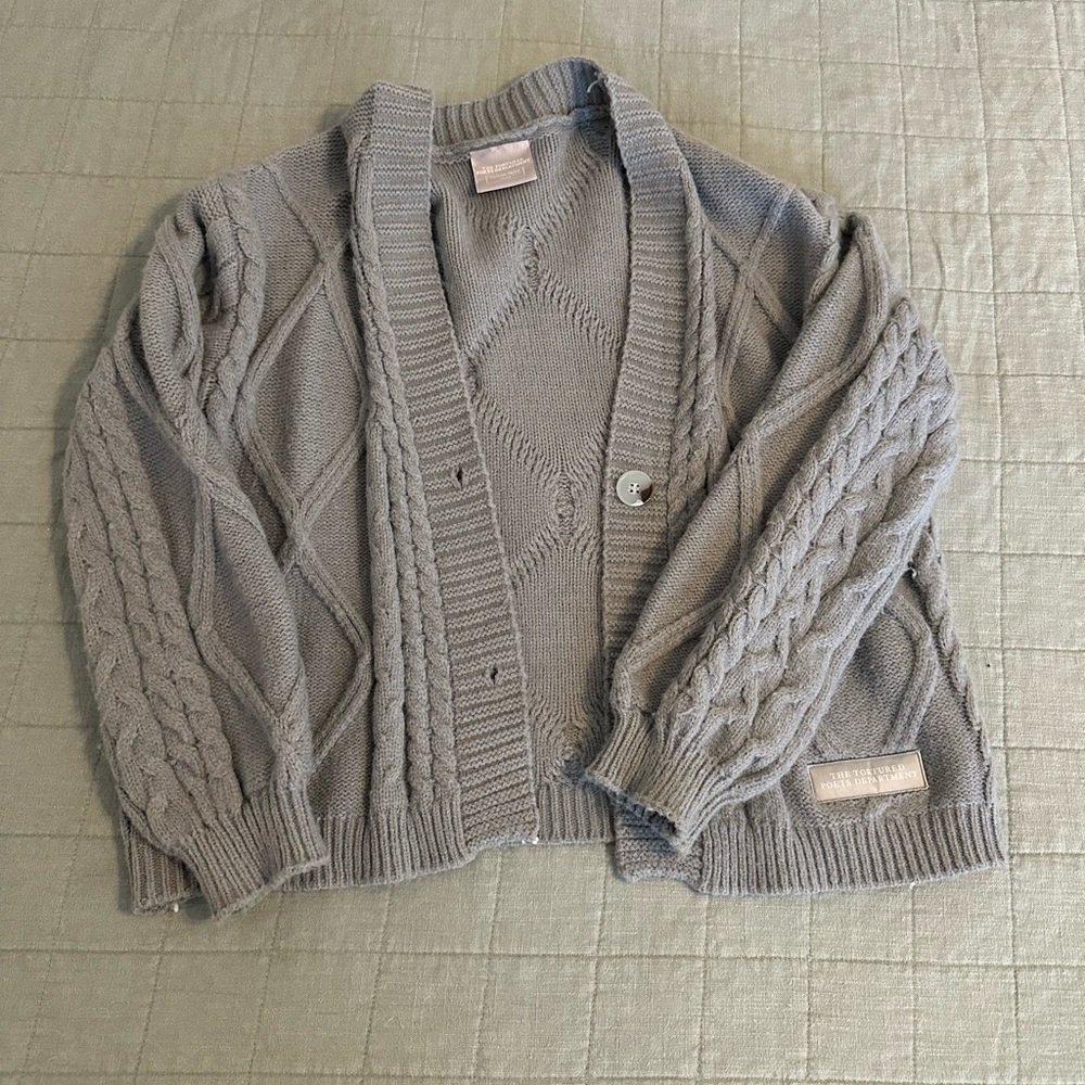 Taylor Swift The Tortured Poets Department Gray Cardigan